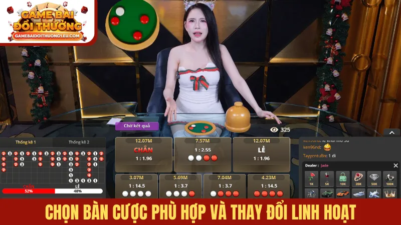 Chọn bàn cược phù hợp và thay đổi linh hoạt