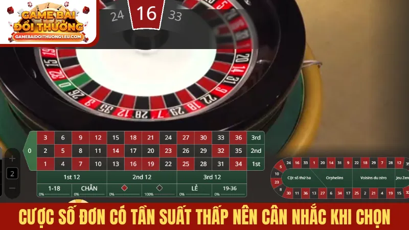 Cược số đơn có tần suất thấp nên cân nhắc khi chọn