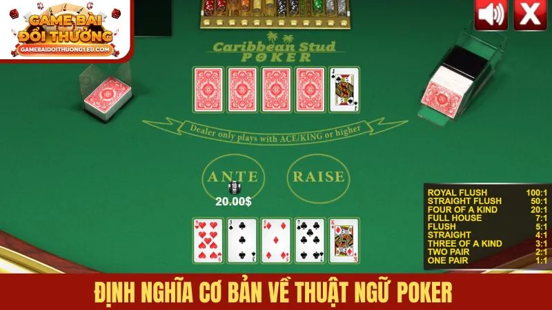 Định nghĩa cơ bản về thuật ngữ Poker