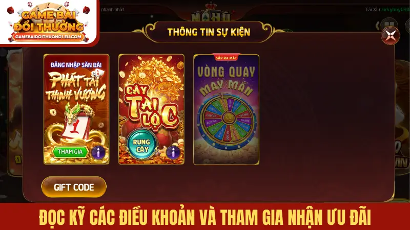 Đọc kỹ các điều khoản và tham gia nhận ưu đãi