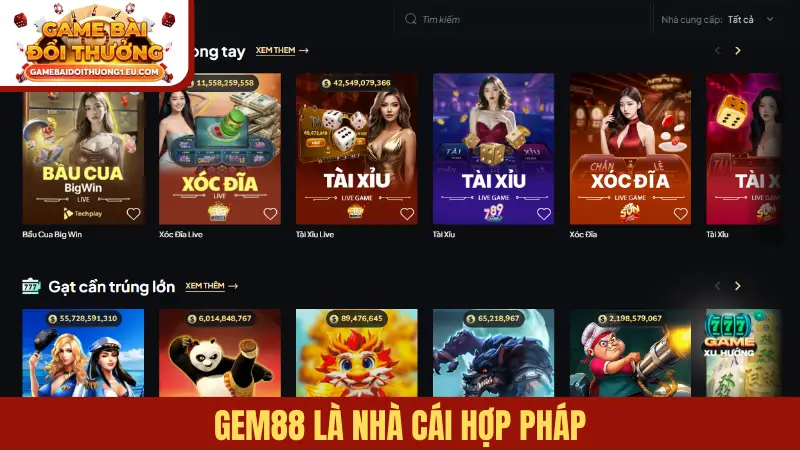 Gem88 là nhà cái hợp pháp