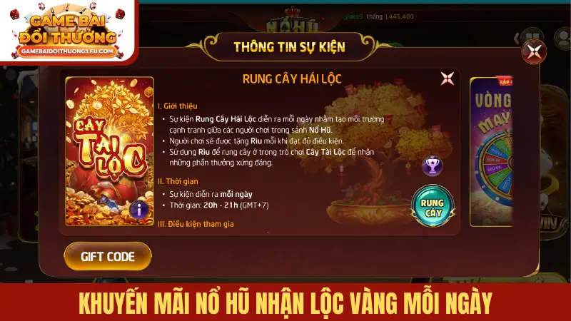 Khuyến mãi Nổ Hũ nhận lộc vàng mỗi ngày