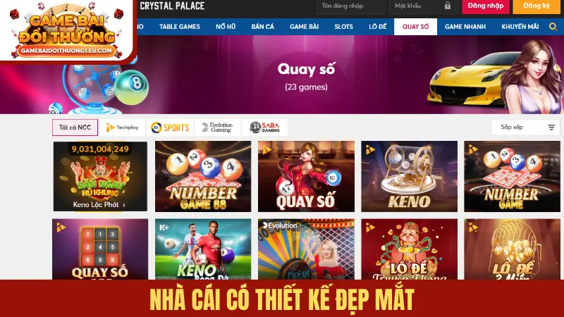 Nhà cái có thiết kế đẹp mắt