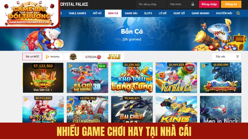Nhiều game chơi hay tại nhà cái