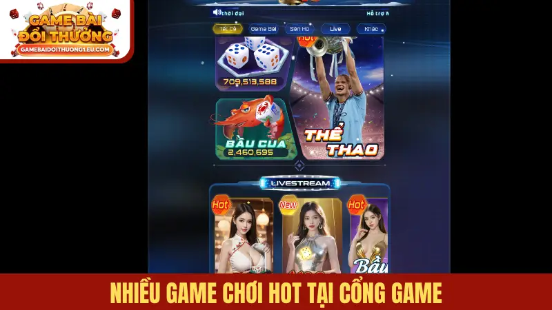 Nhiều game chơi hot tại cổng game