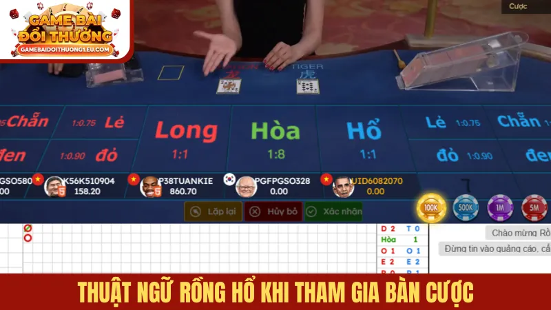 Thuật ngữ Rồng hổ khi tham gia bàn cược